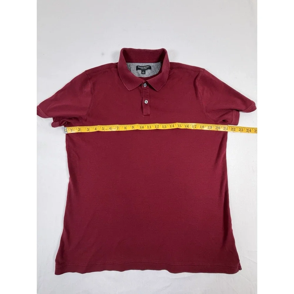 Banana Republic Luxury Touch Polo Shirt Men's Size Large Short Sleeve Casual Red